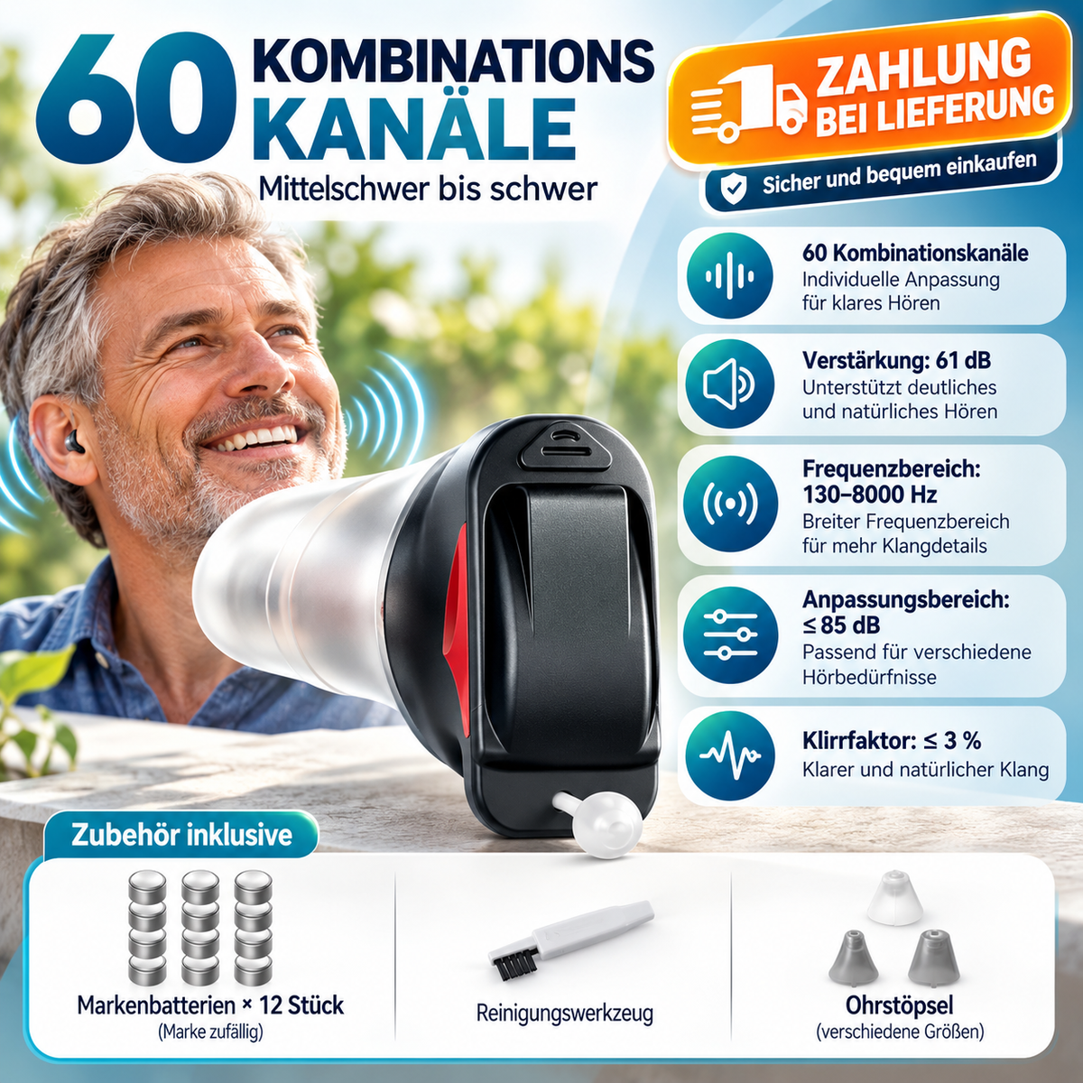 Unsichtbares Im-Ohr-Hörgerät – Kompakte Hörhilfe für den Alltag