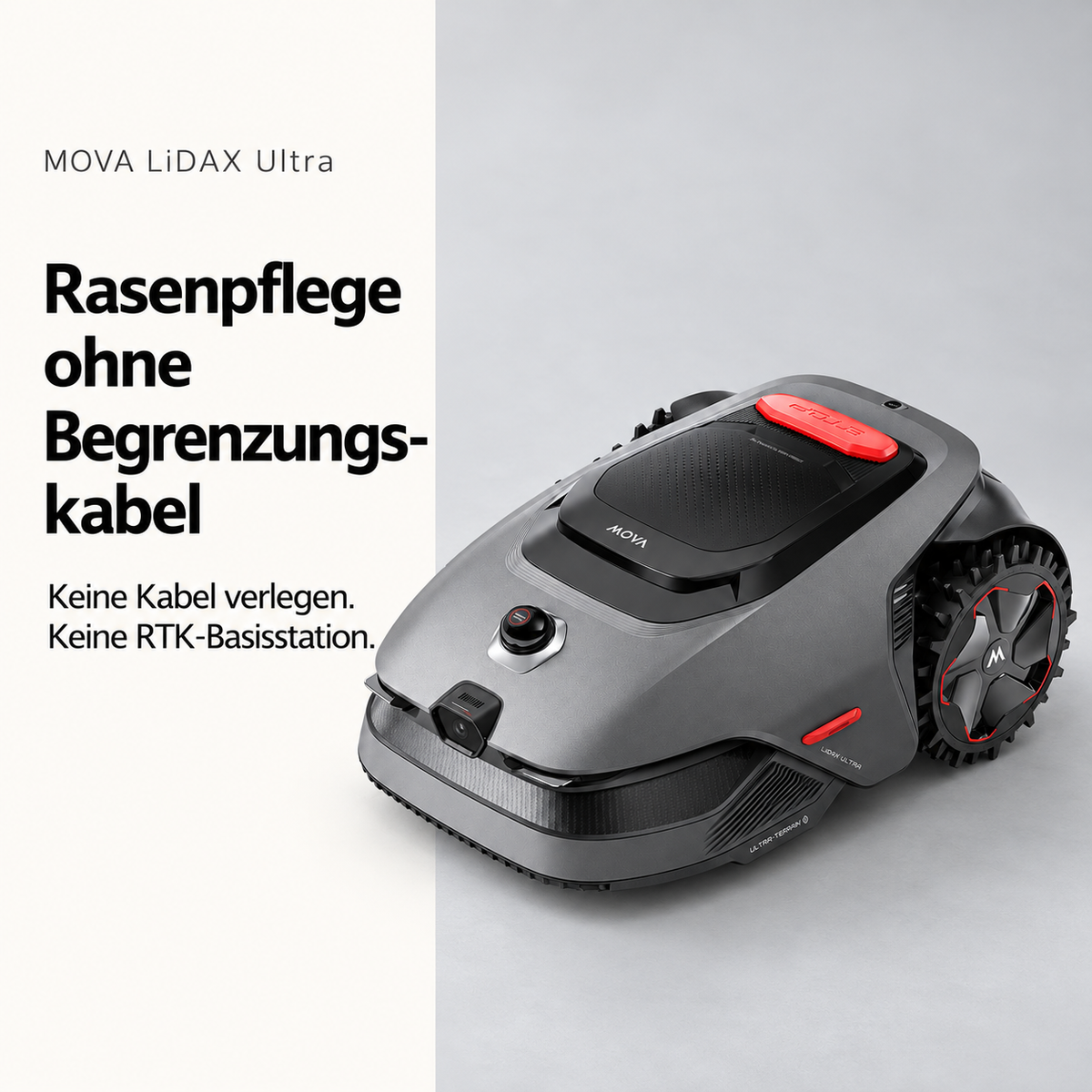 MOVA LiDAX Ultra Mähroboter – Intelligenter Rasenmäher ohne Begrenzungskabel
