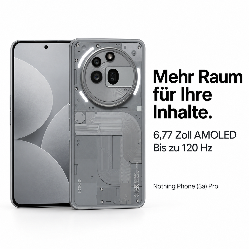 Nothing Phone (3a) Pro 5G Smartphone 12GB RAM 256GB – Ohne Vertrag