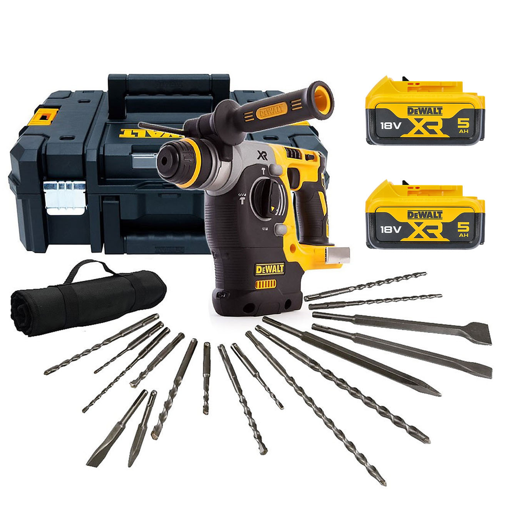 DeWalt DCH273P2T-QW Akku-Bohrhammer 18V XR SDS-Plus Brushless – Kabelloser Bohrhammer mit TSTAK Koffer