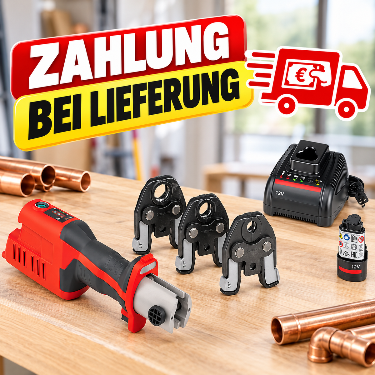 RIDGID RP 241 Kompakt-Presswerkzeug Set 57373 – Akku-Pressmaschine mit 1/2″ ProPress-Pressbacke