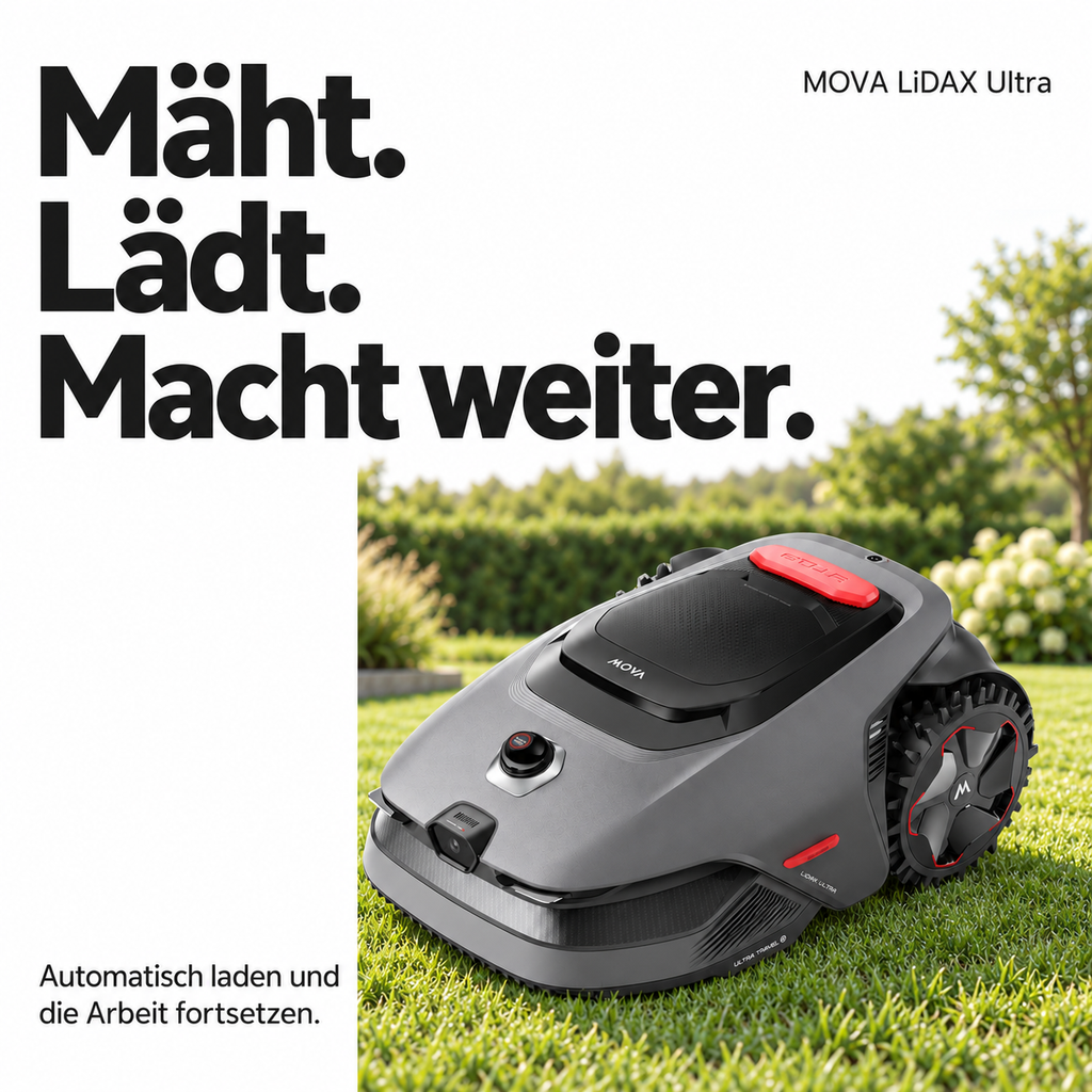 MOVA LiDAX Ultra Mähroboter – Intelligenter Rasenmäher ohne Begrenzungskabel