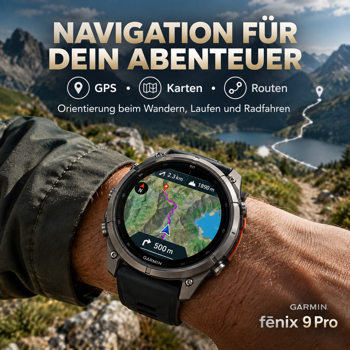 Garmin fēnix 9 Pro AMOLED GPS-Smartwatch mit Saphirglas & Titangehäuse