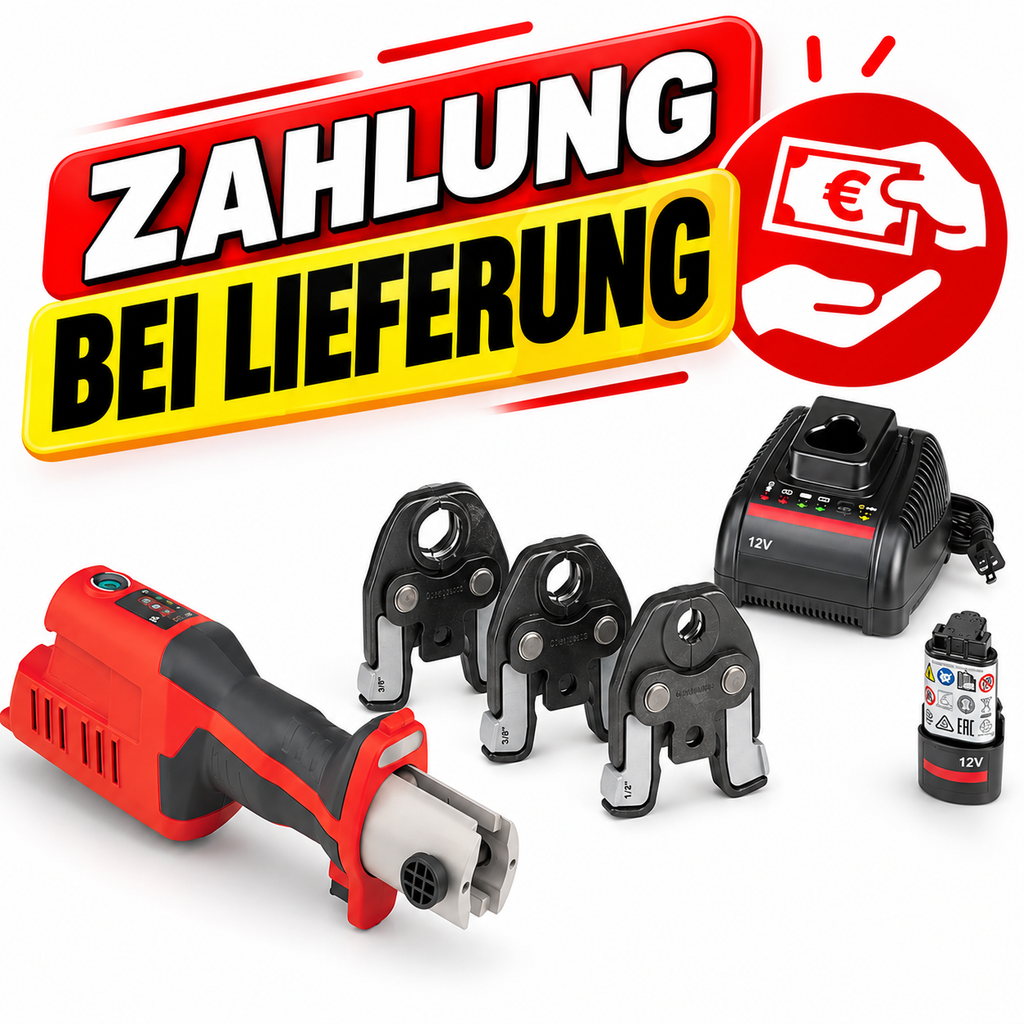 Kompaktes Akku-Presswerkzeug-Set mit 1/2″ Pressbacke – Professionelle Rohrpressmaschine für Sanitär & Installation