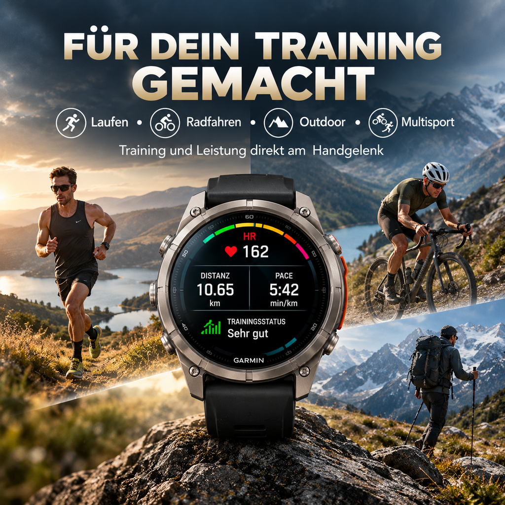Garmin fēnix 9 Pro AMOLED GPS-Smartwatch mit Saphirglas & Titangehäuse