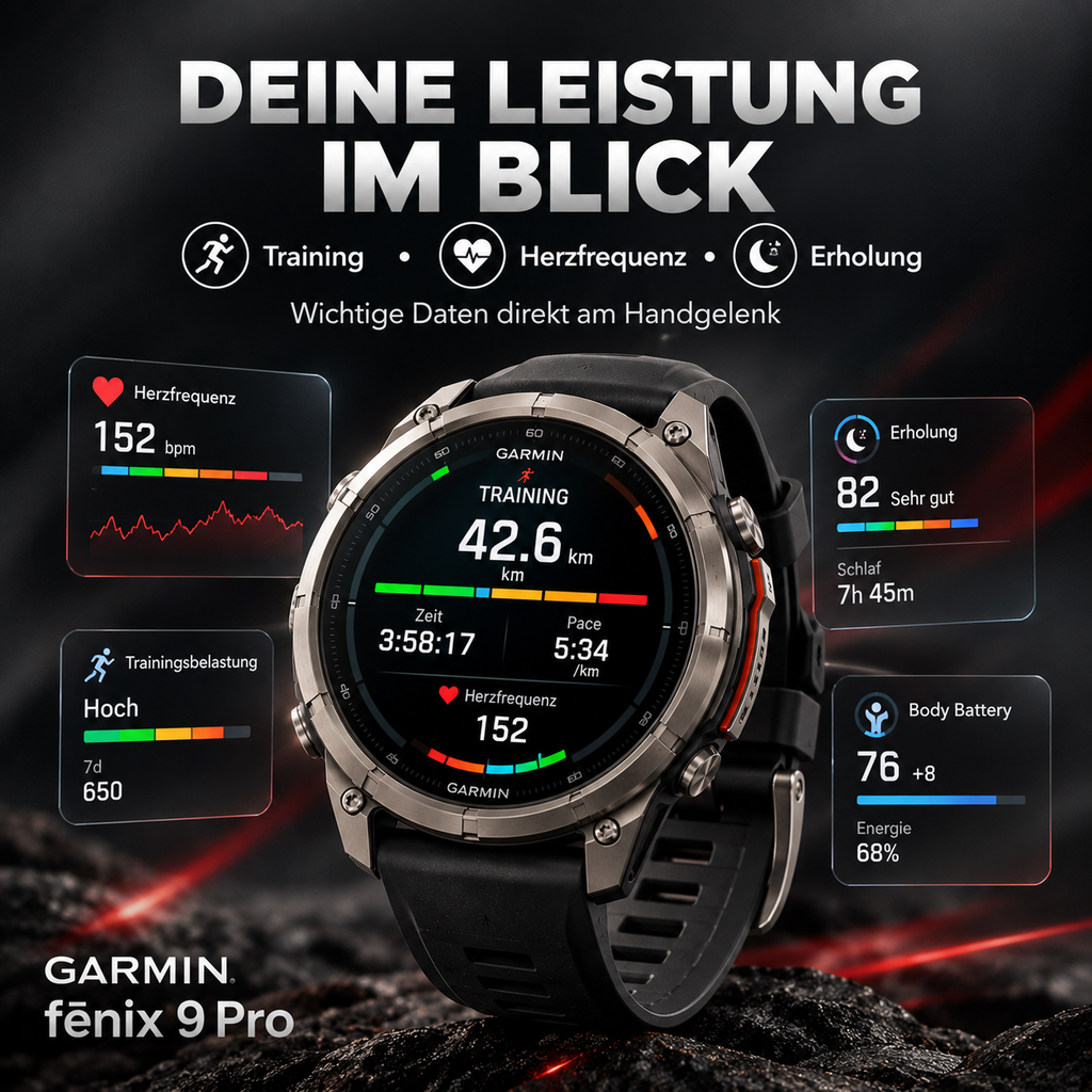 Garmin fēnix 9 Pro AMOLED GPS-Smartwatch mit Saphirglas & Titangehäuse