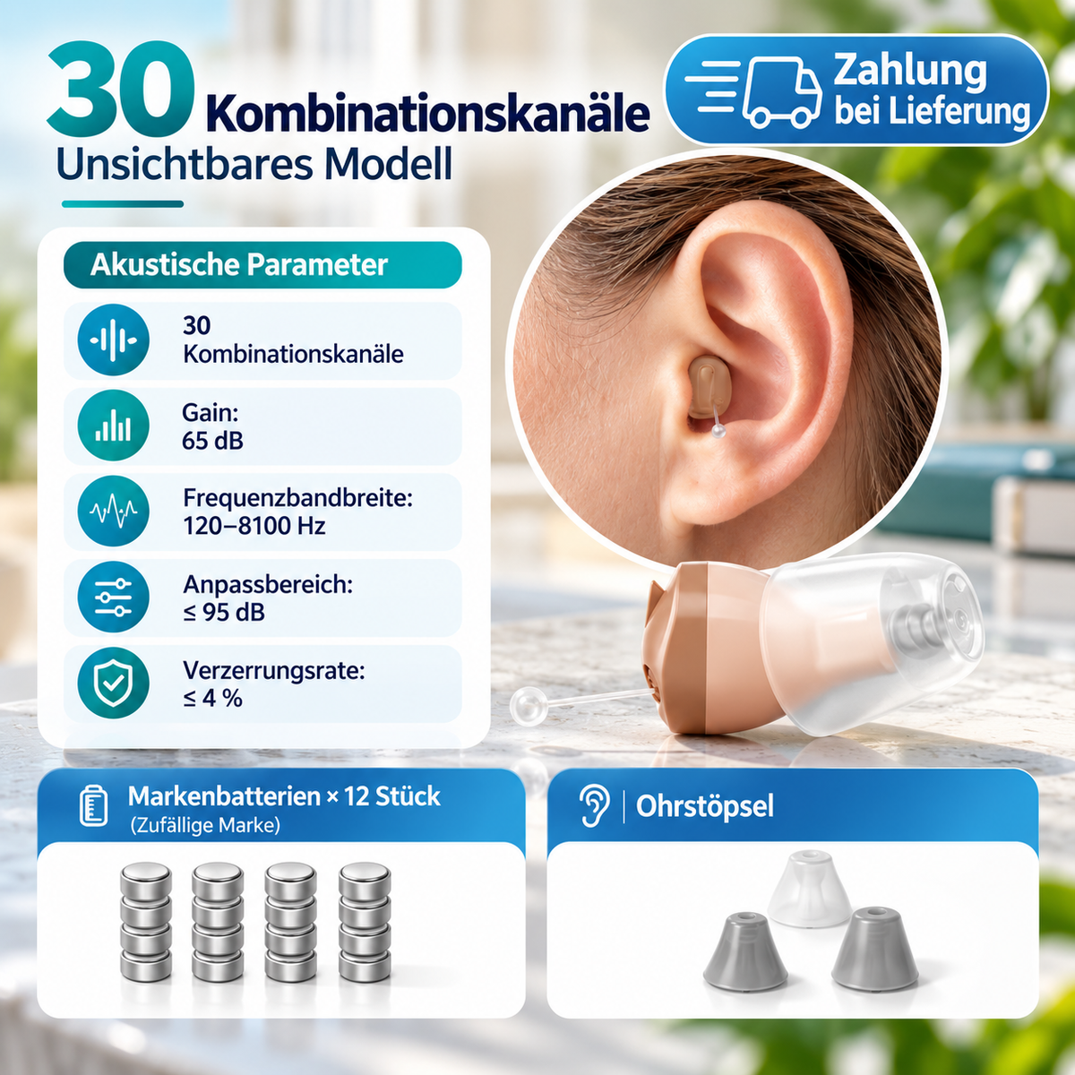 Unsichtbares Im-Ohr-Hörgerät – Kompakte Hörhilfe für den Alltag