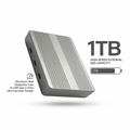 Dual-Bay-SSD-Gehäuse mit Partitionskontrolle und aktiver Kühlung.