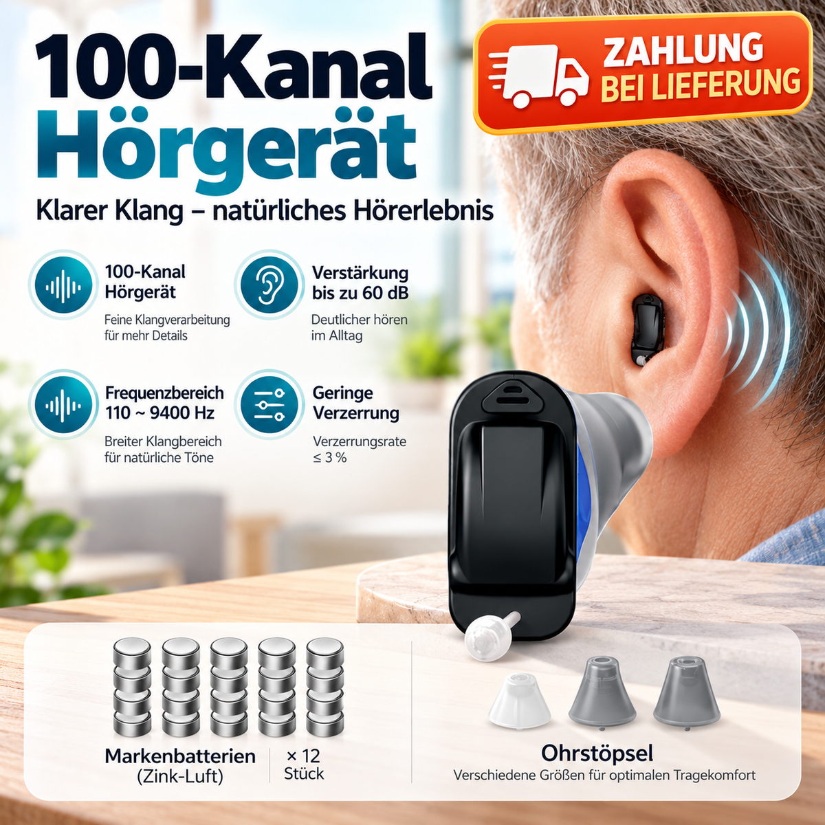 Unsichtbares Im-Ohr-Hörgerät – Kompakte Hörhilfe für den Alltag